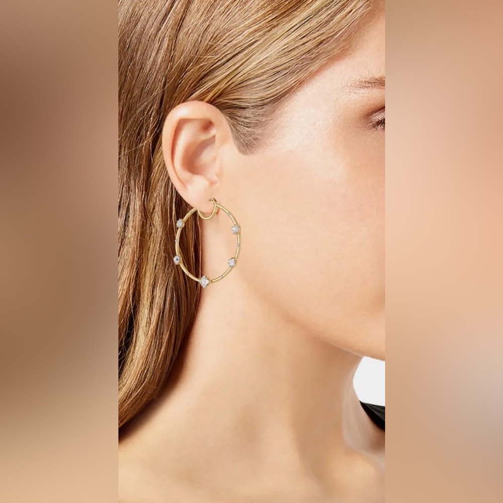 Vince Camuto Crystal Hoop Earrings - Picture 2 of 4